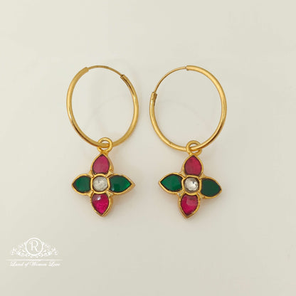 Silver Kundan Stones Design Earrings- RC87-75P59