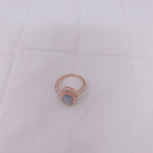 Silver Rose gold polish finger Ring -RCG081