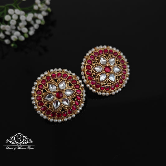 earrings 92.5 silver kundans earrings-rcpk013 92.5 silver ramala jewelry / ramala collections