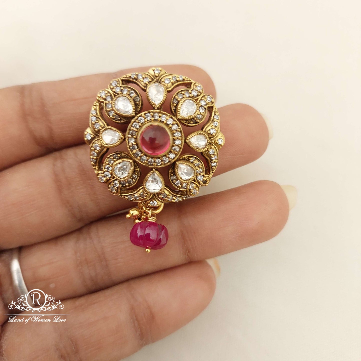 Silver Victoria Moissanite Locket-C169