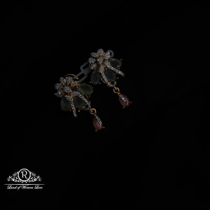 Silver CZ- stone earrings -RCDS428