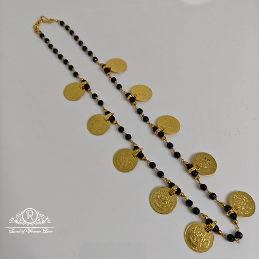 92.5 silver beautiful black beads with kasu lockets - rch792 92.5 silver ramala jewelry / ramala collections