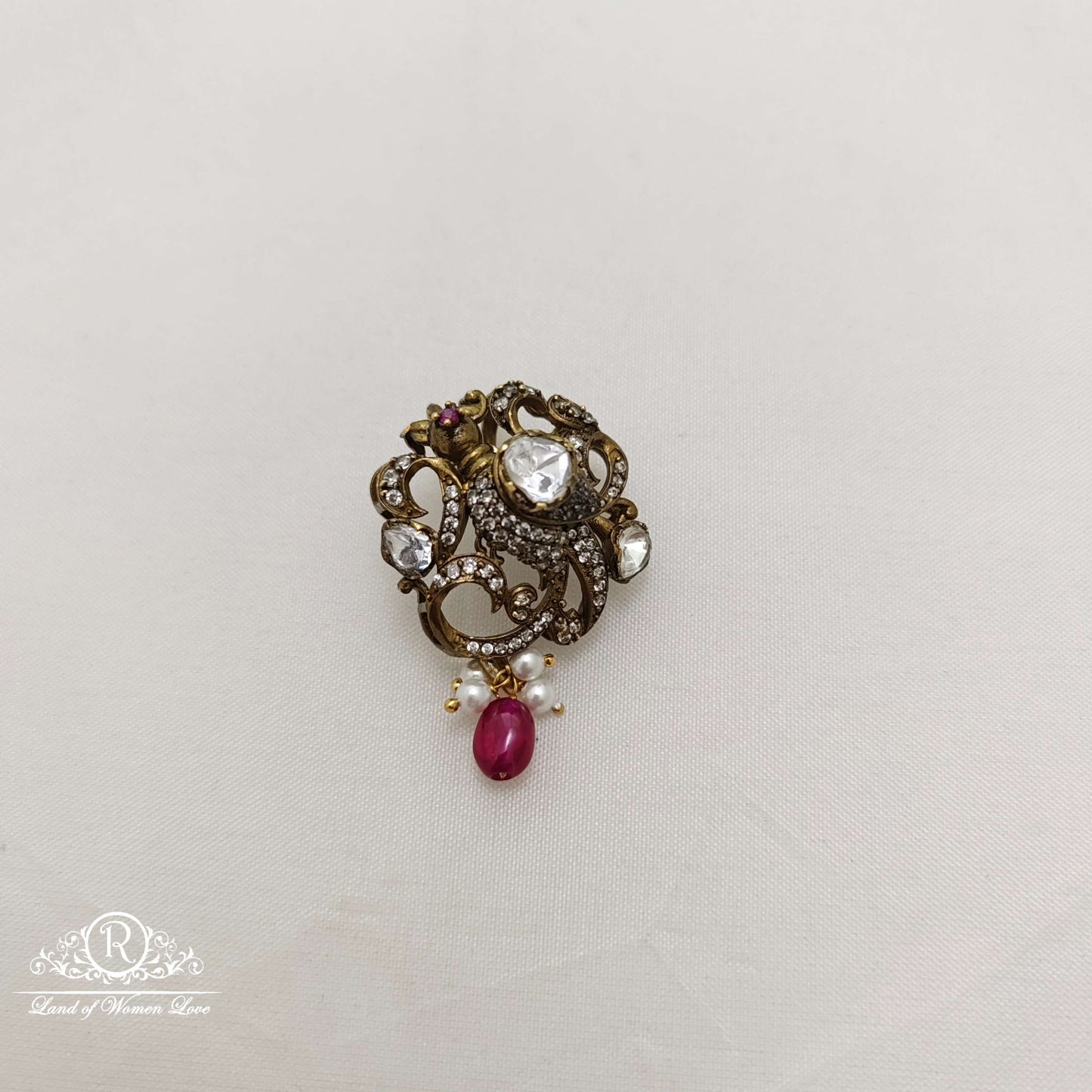 pendant silver small victorian pendant -rcc094 ruby 92.5 silver ramala jewelry / ramala collections
