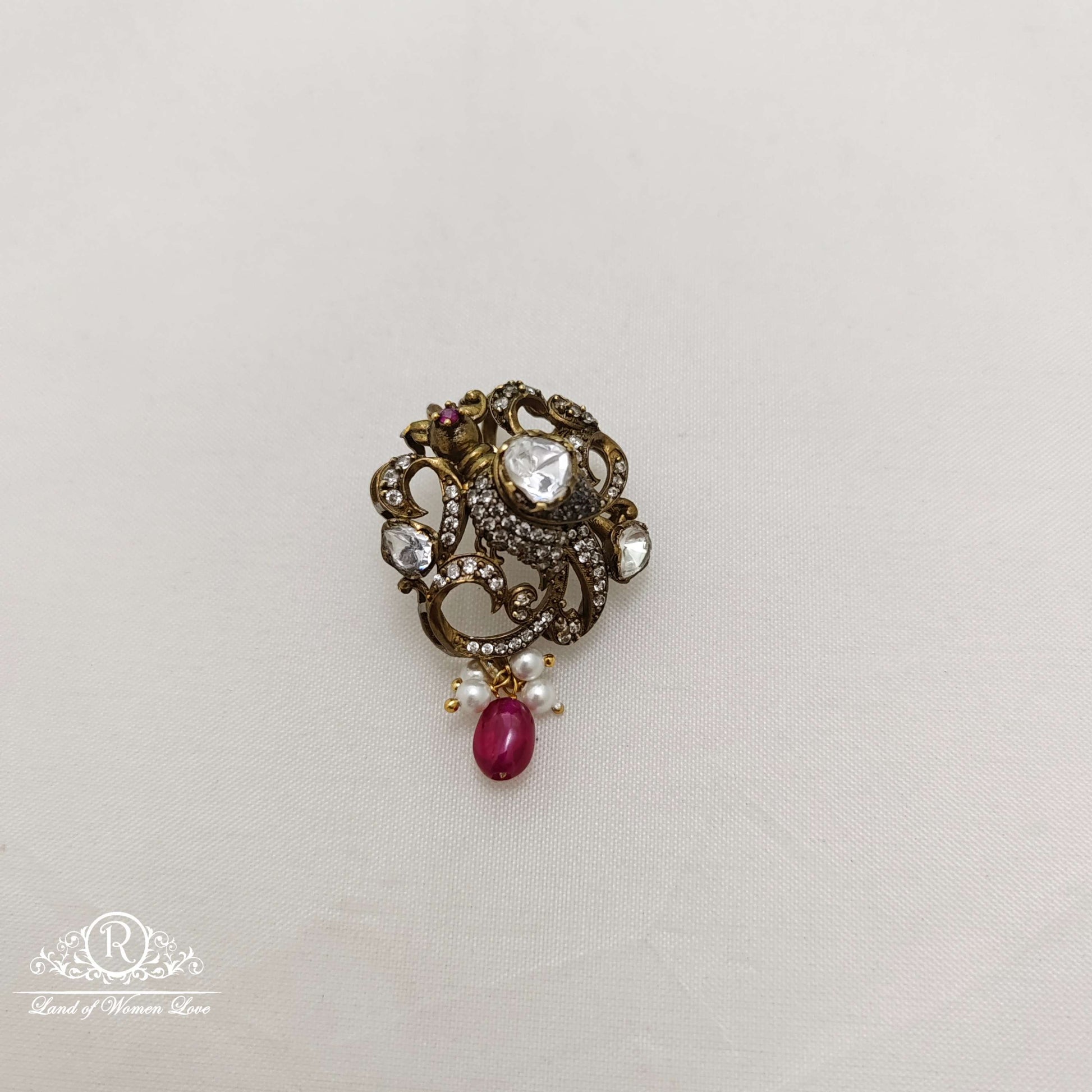 pendant silver small victorian pendant -rcc094 ruby 92.5 silver ramala jewelry / ramala collections