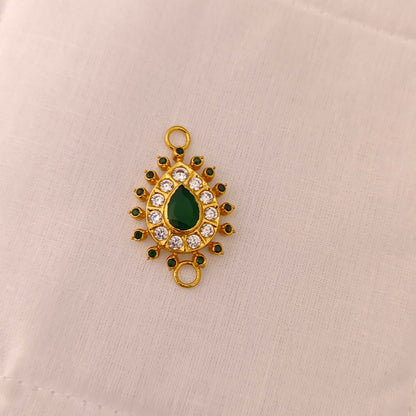 Silver Green Stones Side Pendant Design-JR140