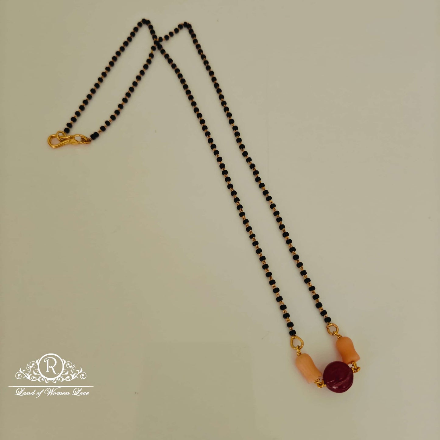 simple and cute silver black beads with tulip and pumpkin beads -rch645 92.5 silver ramala jewelry / ramala collections