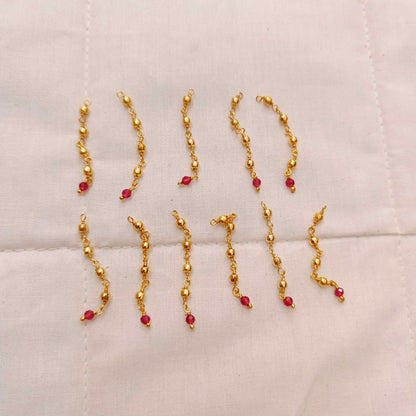 Silver gold polish red balls hanging -RCJR259