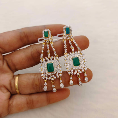 earrings silver diamond finishing earrings -rcc220 92.5 silver ramala jewelry / ramala collections