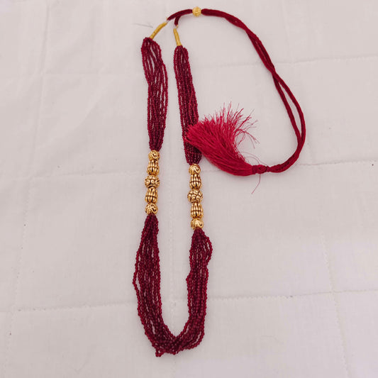 Silver gold polish locket beads chain necklace -RCJR286