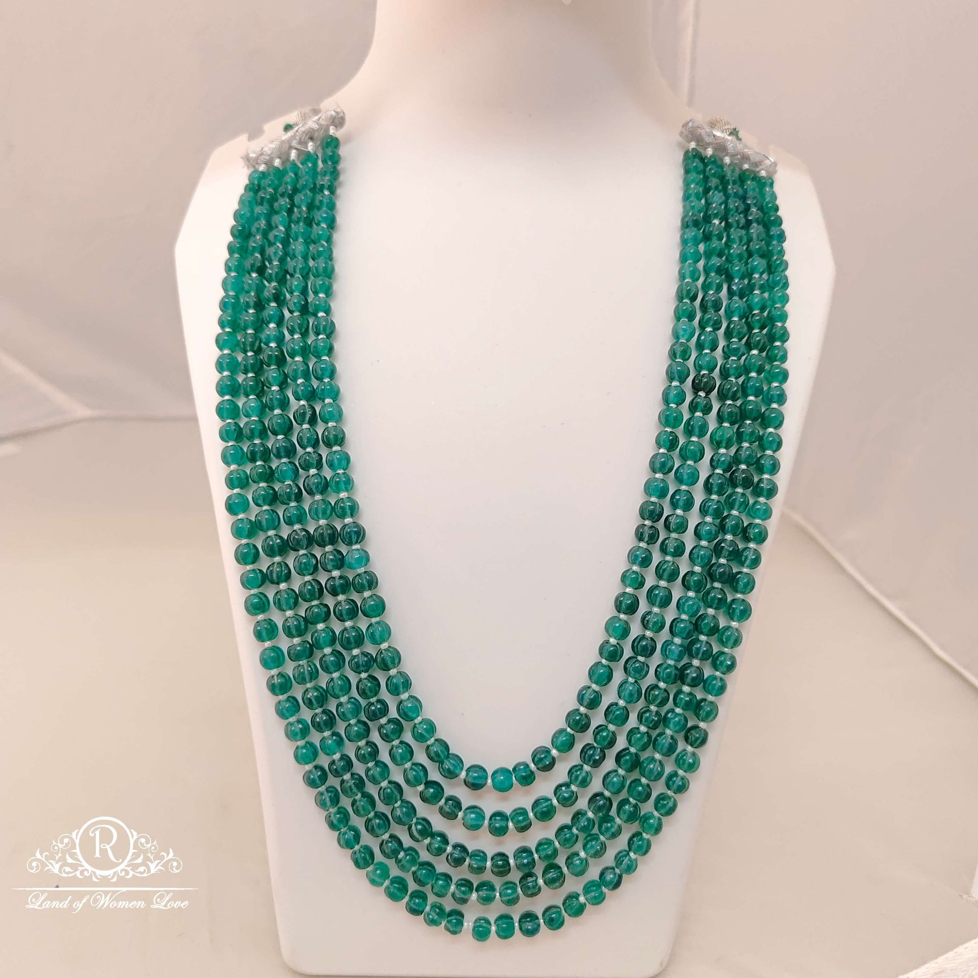 green pumpkin 5 lines beads-rcmb40 92.5 silver ramala jewelry / ramala collections
