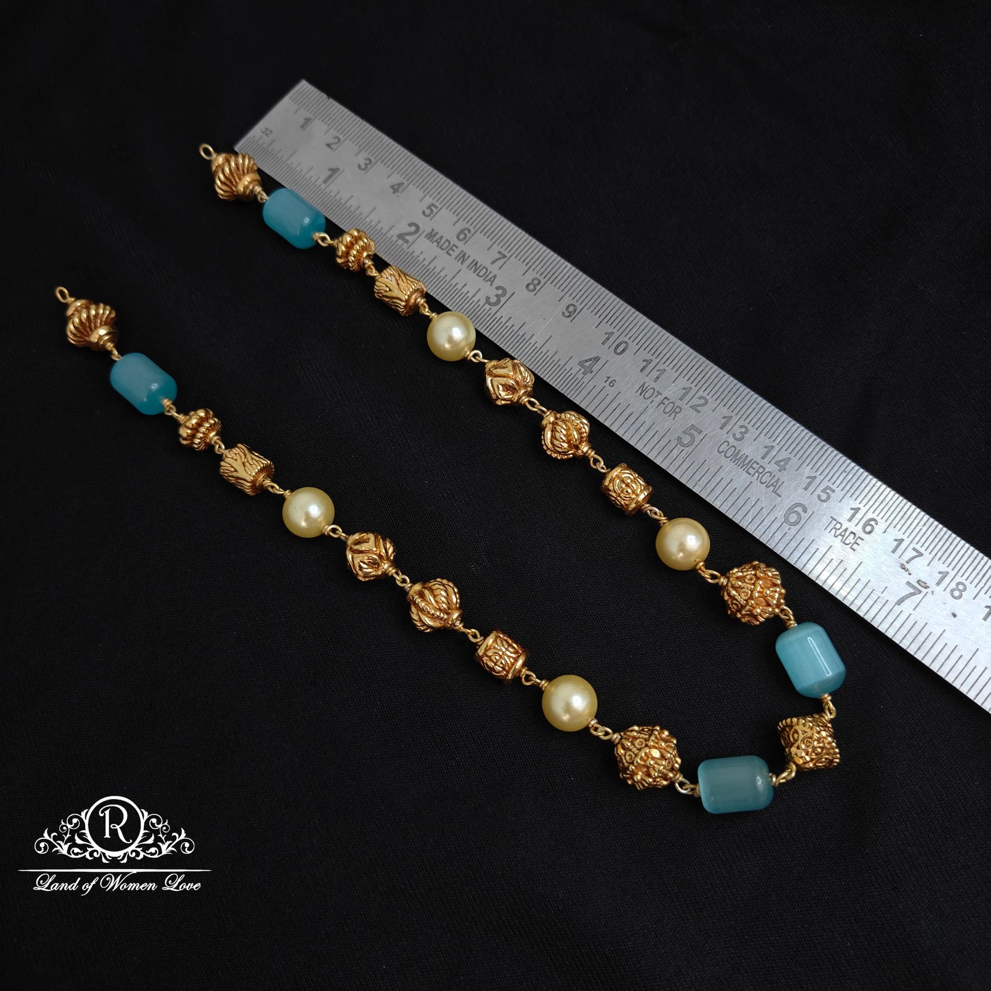 92.5 Silver Nakshi balls Beads Mala-RCM1130