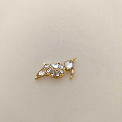 pendant silver kundan bird pendant -rcd259 kundan 92.5 silver ramala jewelry / ramala collections