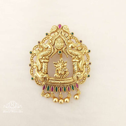 silver peacock with ganesh design locket-m180 92.5 silver ramala jewelry / ramala collections