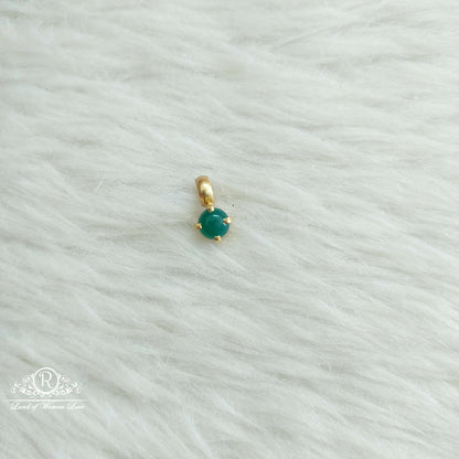 Silver Small Green Stone Locket-SA569