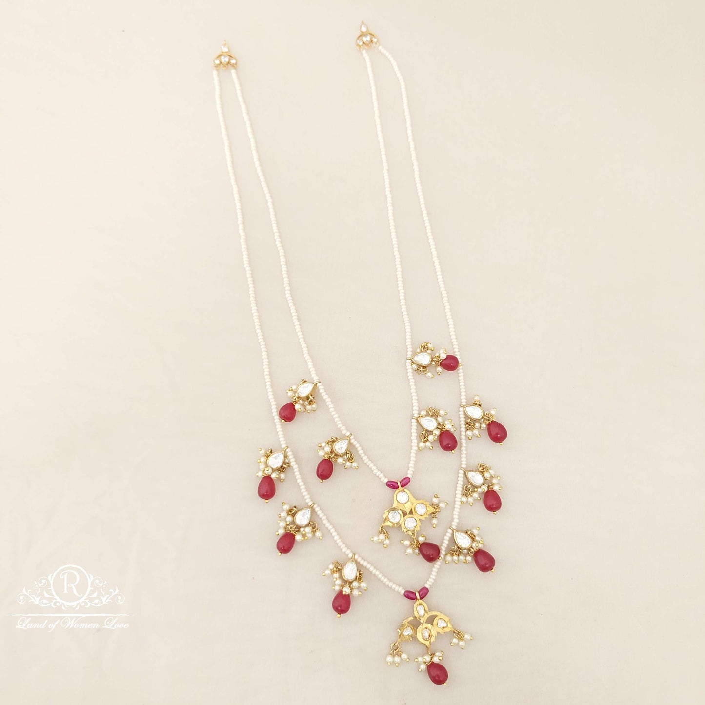 Silver Pearls Rani Haram-H101