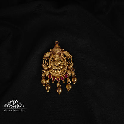 pendant 92.5 silver nakshi kundans lakshmi devi design pendant-rccp372 92.5 silver ramala jewelry / ramala collections
