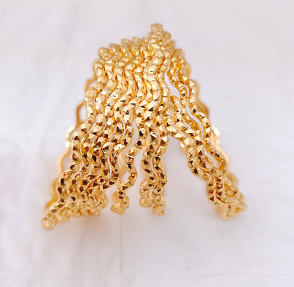 Silver base gold polish bangles-RCK139