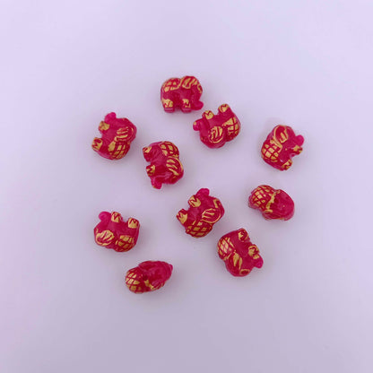 coral elephant beads -rcmj88-2 coral 92.5 silver ramala jewelry / ramala collections