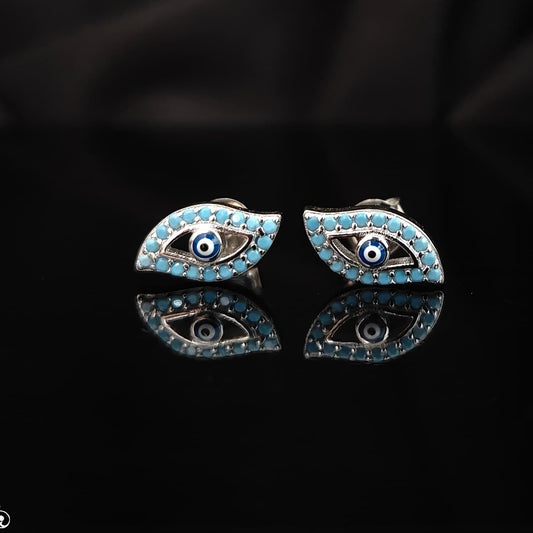 stud silver evil eye ã°å¸â§â¿ earrings -rchs38-4 92.5 silver ramala jewelry / ramala collections