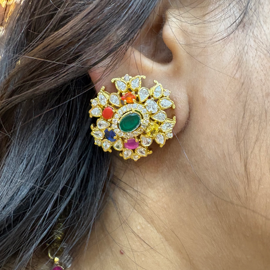 stud navarathna silver studs-rcaa01 92.5 silver ramala jewelry / ramala collections