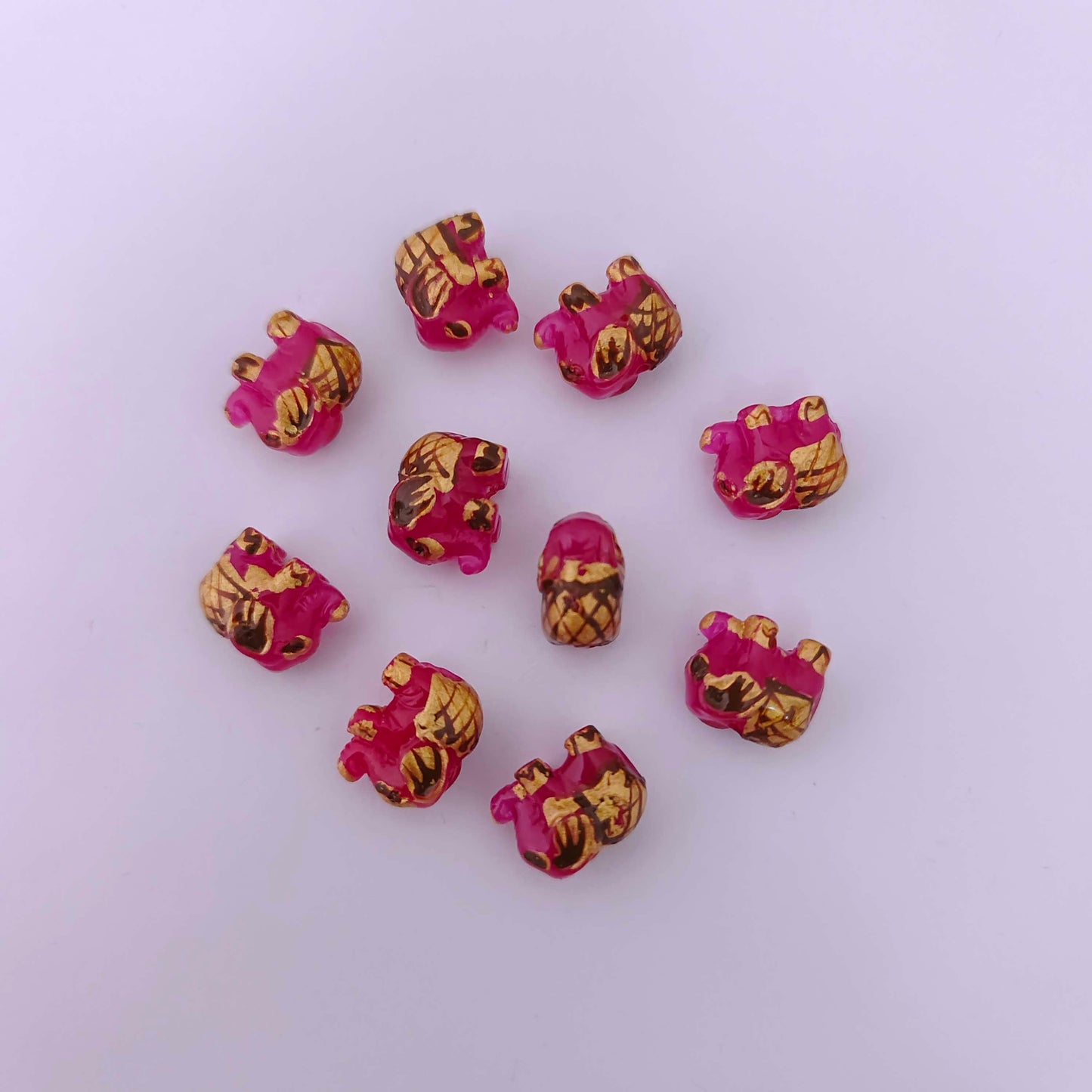 coral elephant beads -rcmj88-9 coral 92.5 silver ramala jewelry / ramala collections