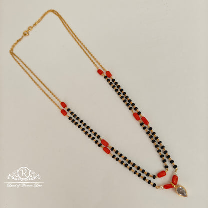 drop 92.5 silver coral 2 lines black beads-rcah13 coral 92.5 silver ramala jewelry / ramala collections