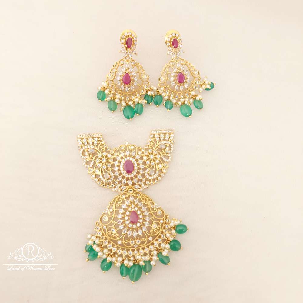 Silver CZ- White Stones Earrings With Locket-D027D028