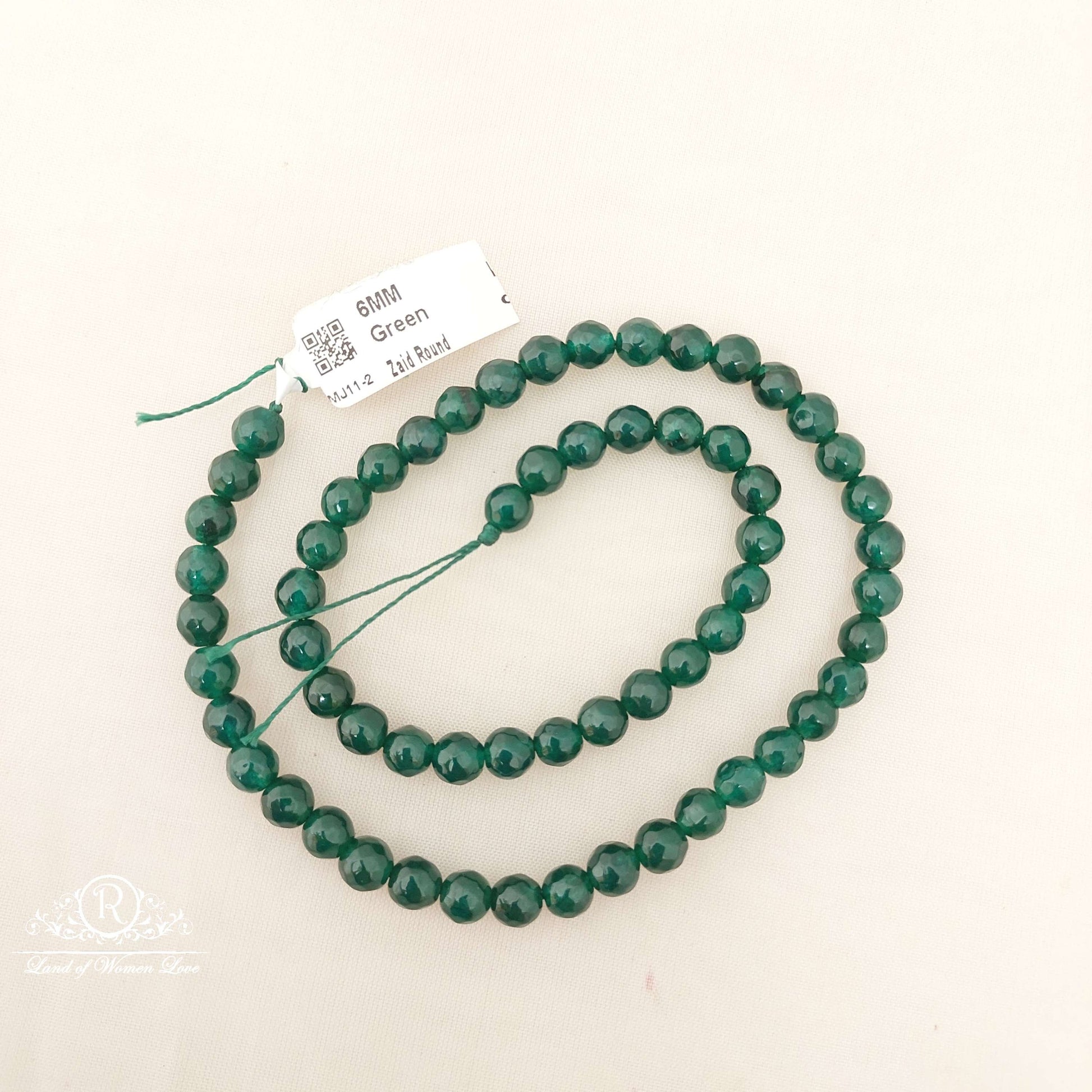 6mm green zaid round beads-mj11-2 92.5 silver ramala jewelry / ramala collections