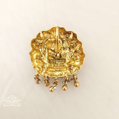 Silver Nakshi God Shiva With Peacock Design Locket-C180