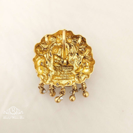 Silver Nakshi God Shiva With Peacock Design Locket-C180