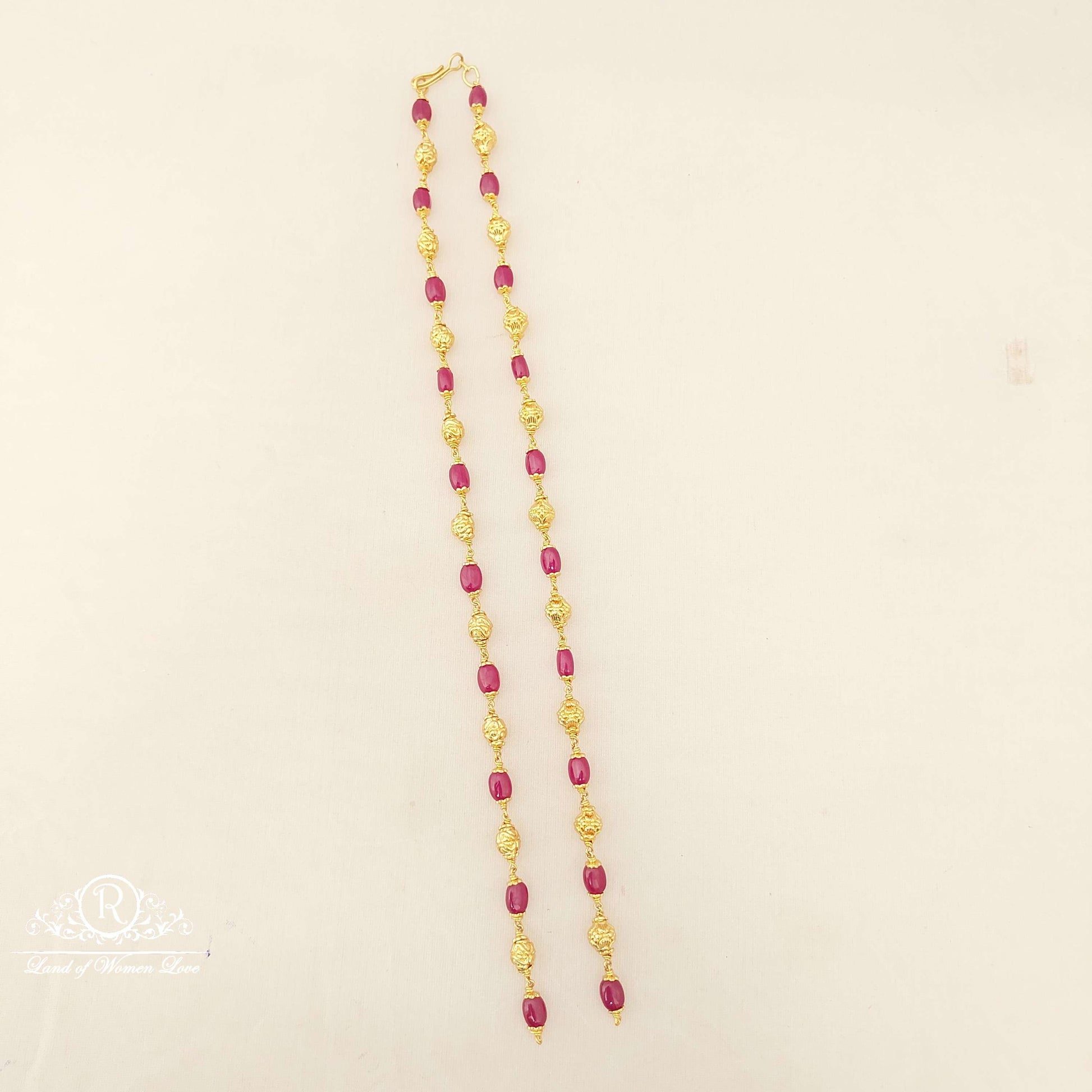 chain silver gold balls with beads openble chain-jr89 92.5 silver ramala jewelry / ramala collections