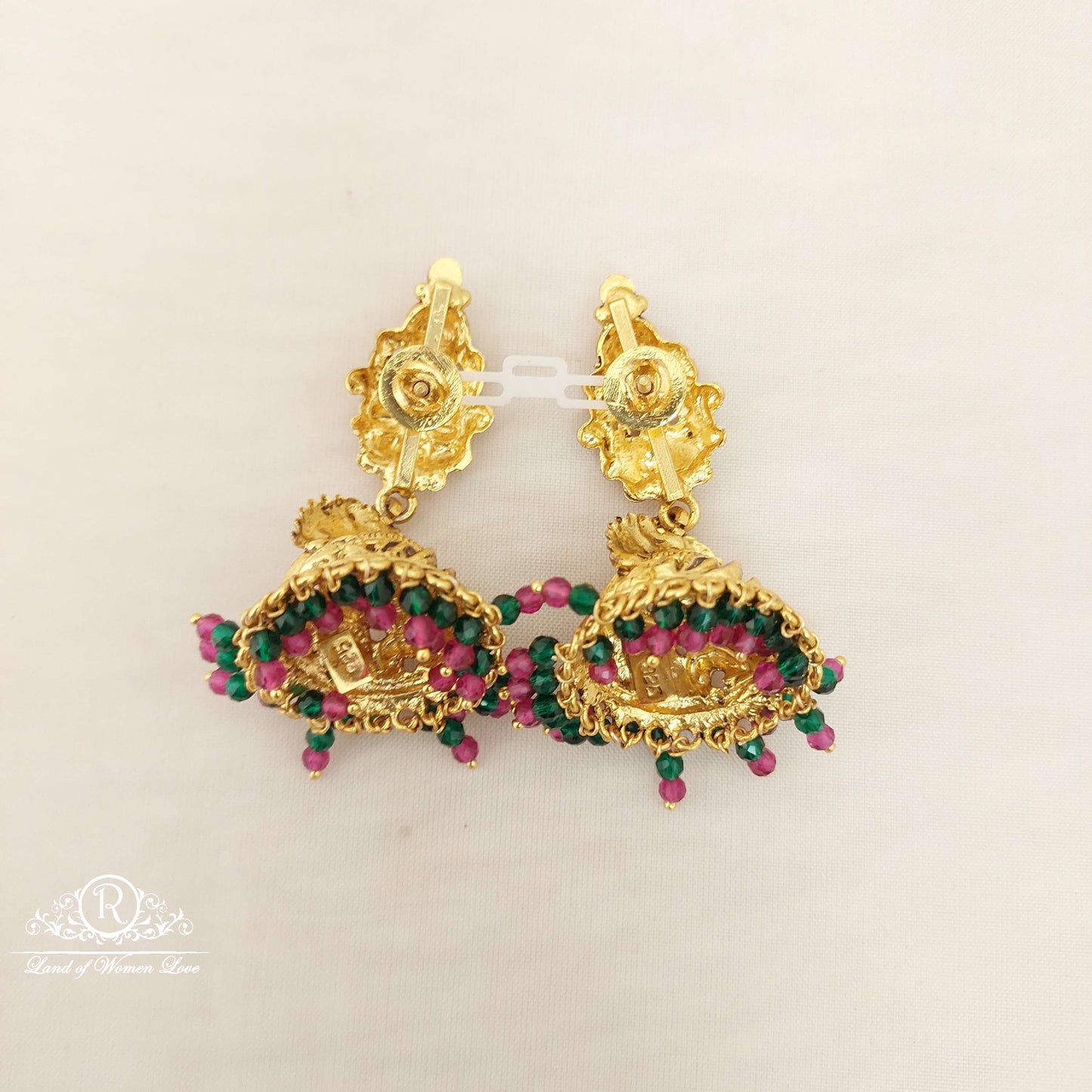 Silver Lakshmi Devi jhumka Earrings-V024