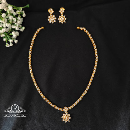 earrings 92.5 silver simple and cute necklace with earrings - rcjr1003 92.5 silver ramala jewelry / ramala collections