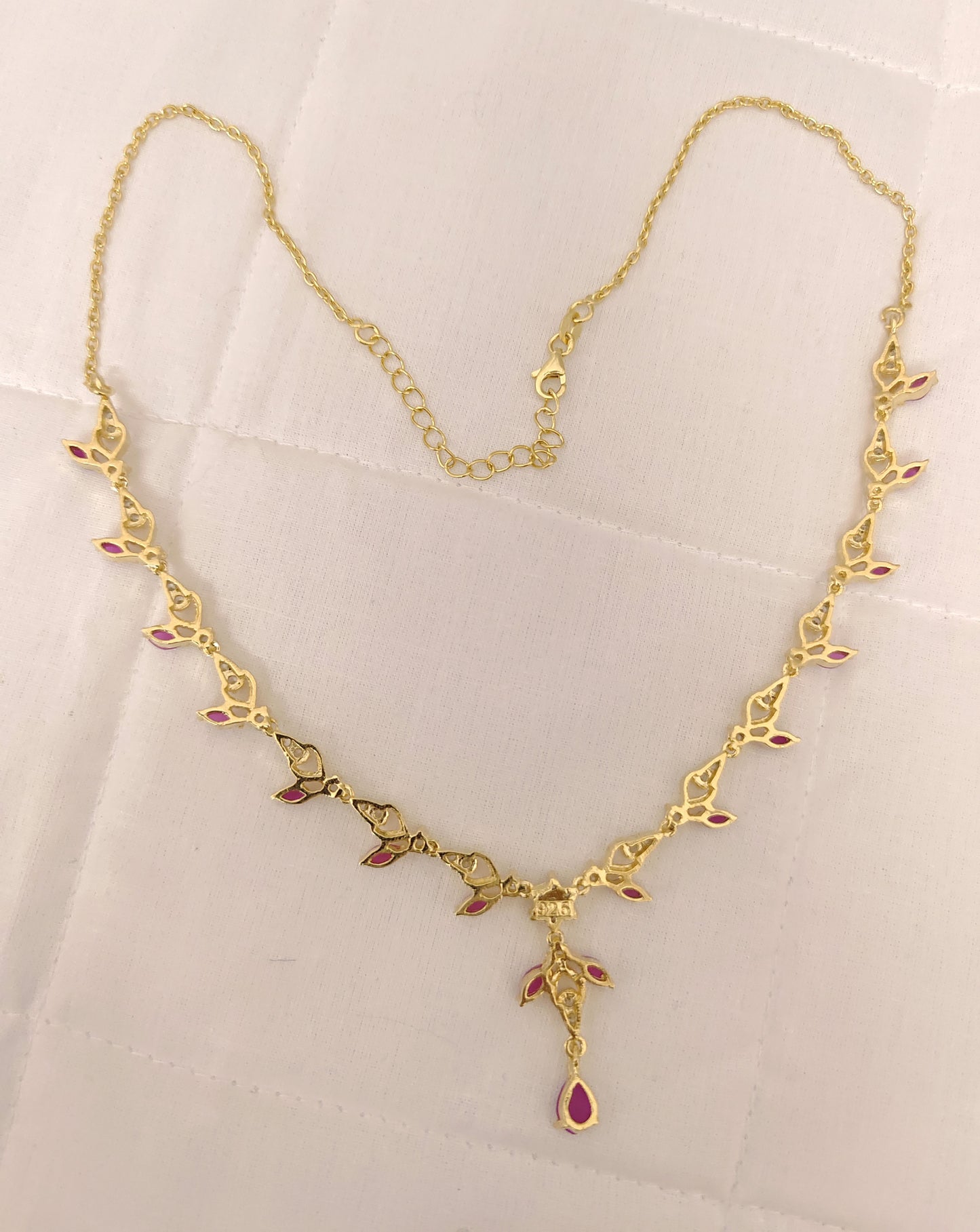 Silver CZ- Stones Necklace With Matching Earrings-RCES23RCES24