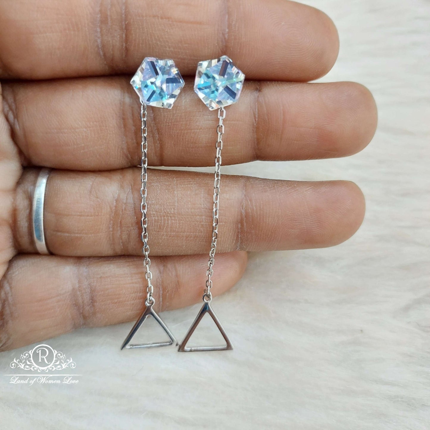 earrings silver hanging earrings-s590 92.5 silver ramala jewelry / ramala collections