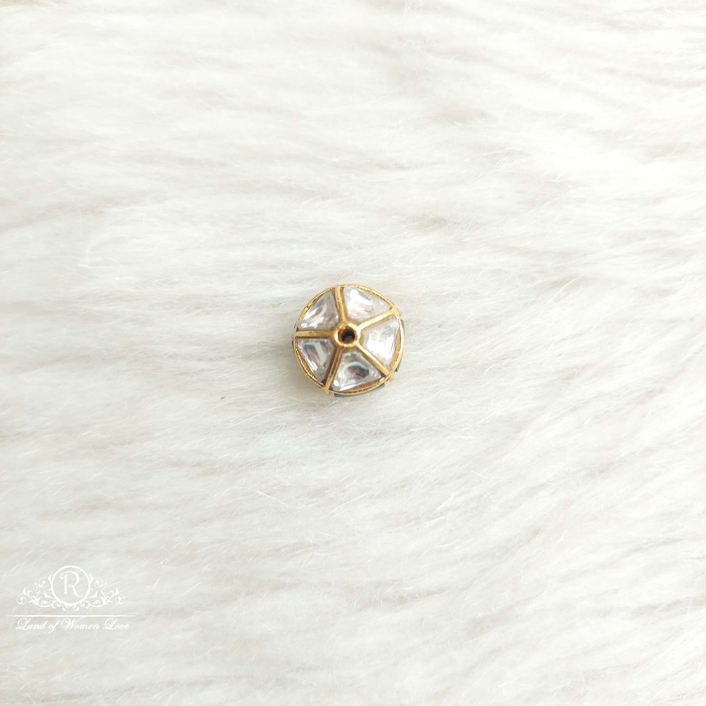 Silver Kundan Gold Ball-SA475