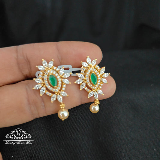 earrings silver earrings -rcm386 cz 92.5 silver ramala jewelry / ramala collections