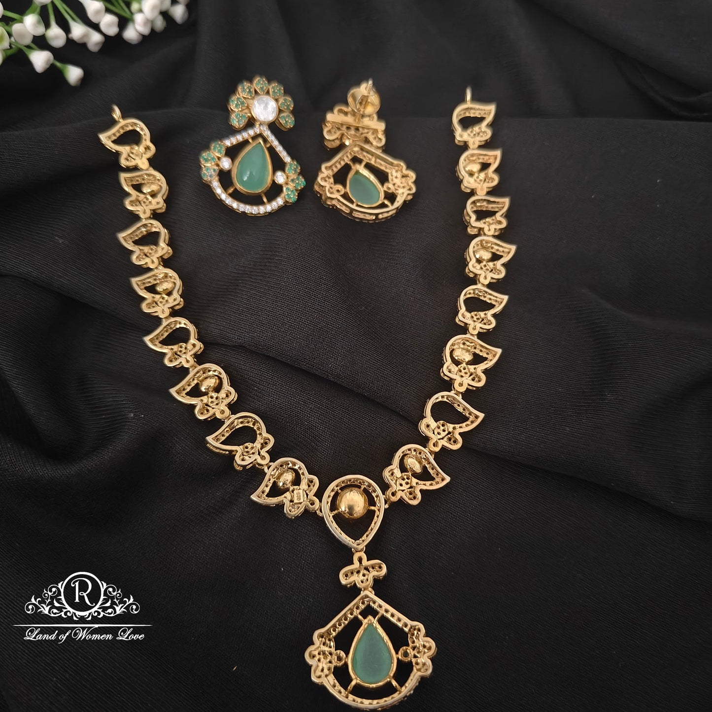 92.5 silver simple and Cute necklace with earrings - RCDS0600