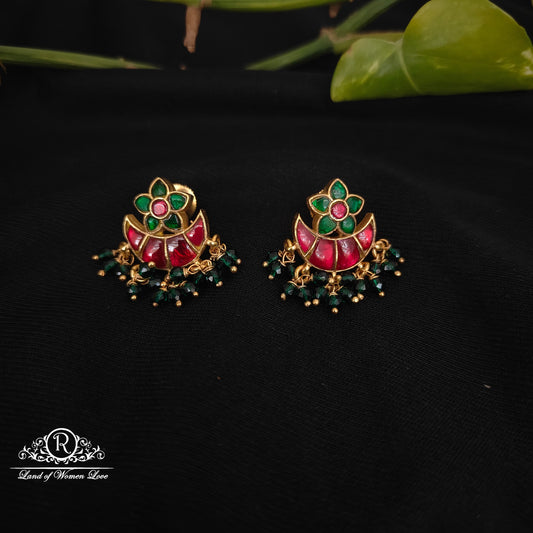 92.5 silver kundhan earrings-SA216