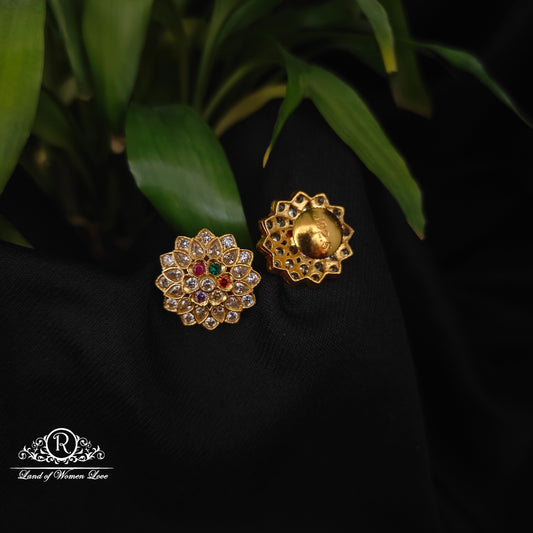 Silver Navaratna Earrings -RCDS0611