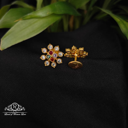 92.5 silver gold polish navartna  earrings -RCDS0616