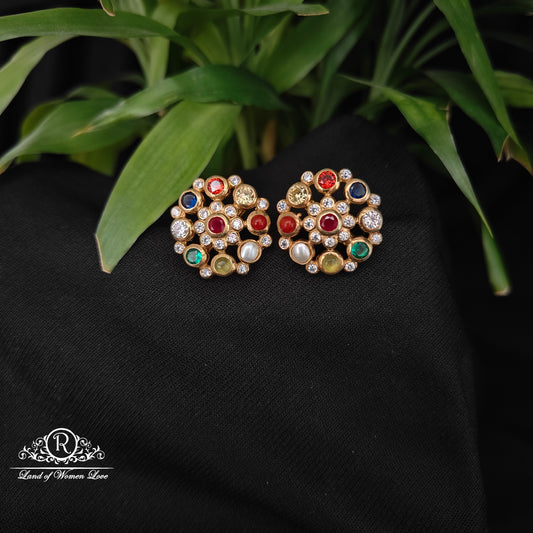 92.5 silver gold polish navartna  earrings -RCDS0618