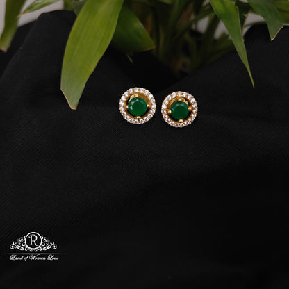 92.5 silver cz stone earrings -RCDS0615-1