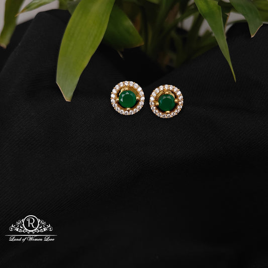 92.5 silver cz stone earrings -RCDS0615-1