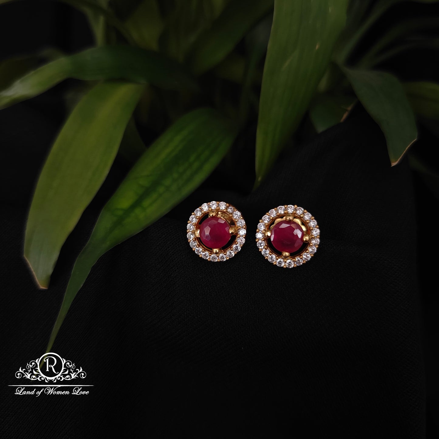 92.5 silver cz stone earrings -RCDS0615-2