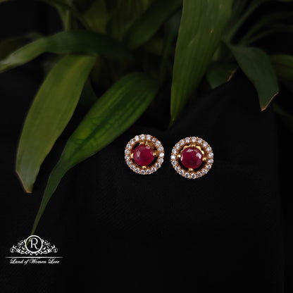 92.5 silver cz stone earrings -RCDS0615-2