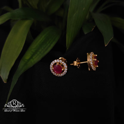 92.5 silver cz stone earrings -RCDS0615-2