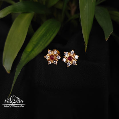 92.5 silver white  stone earrings -RCDS0619