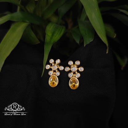 92.5 silver white stone earrings -RCDS0624