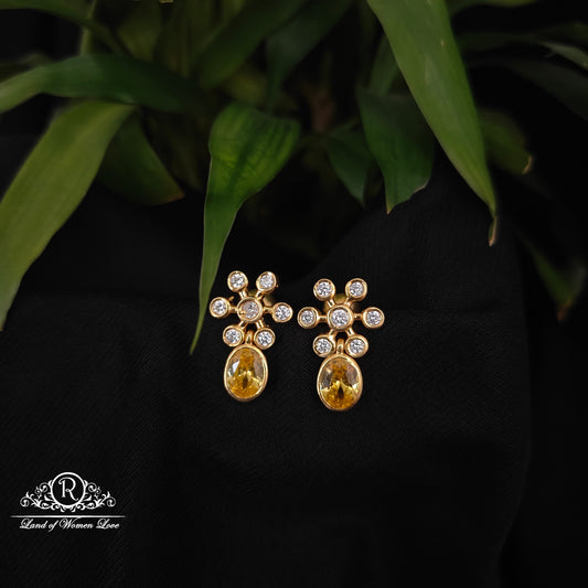 92.5 silver white stone earrings -RCDS0624